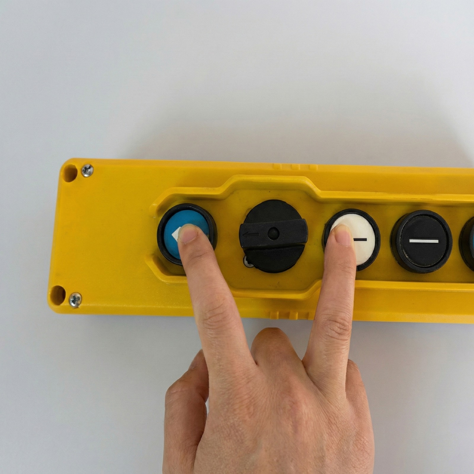 Control buttons on a KINRED lift maintenance box for inspection